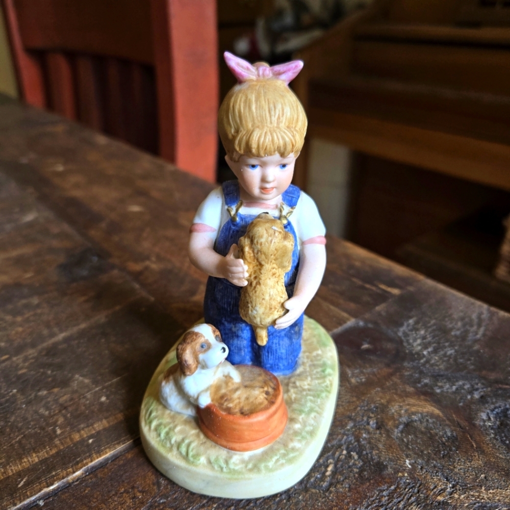 Homco Home Interiors‎ Denim Days Vintage 1985 Figurine "Puppy Love" #1503
